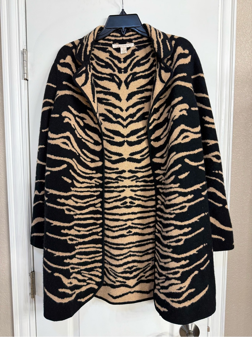 Belford 100% cashmere cardigan sweater tiger print Sz Small